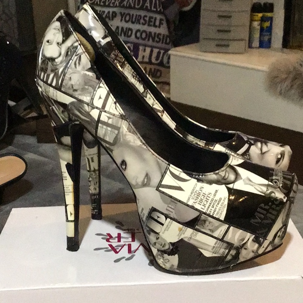 Liliana Black and White Heels